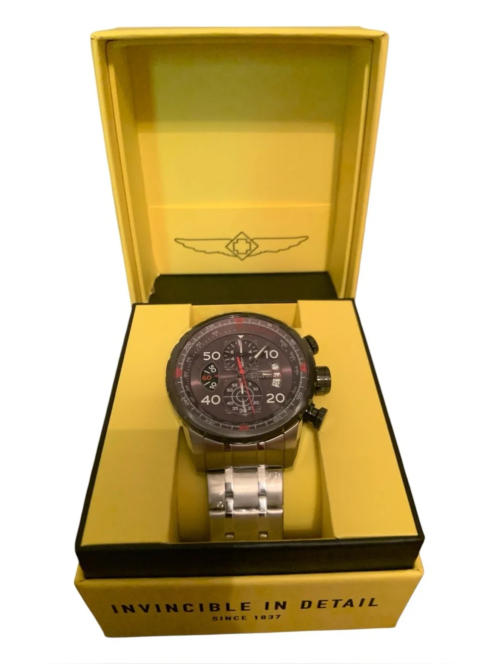 Invicta Aviator 17204 Quartz 48mm Stainless Steel 100m Water Resistant BRAND NEW